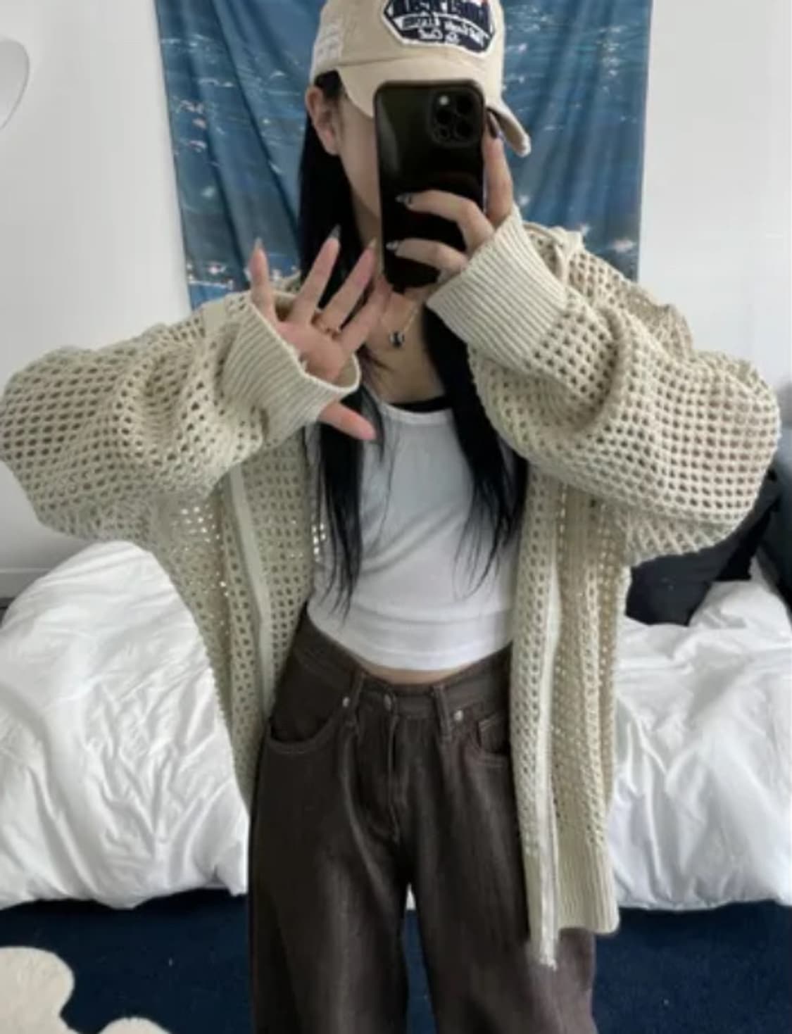 오버핏 매쉬 후드집업 상품이미지2
