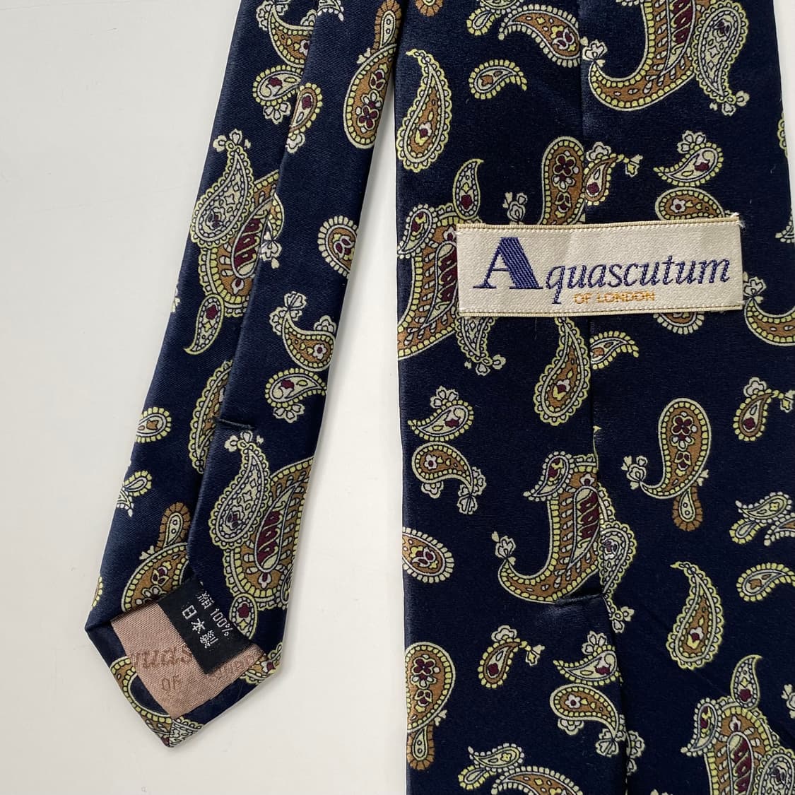 아쿠아스큐텀 페이즐리 정품 명품 넥타이 실크100 상품이미지6