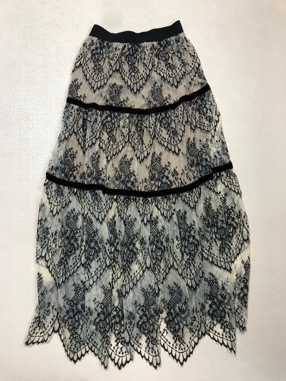 빈티지 블랙 레이스 롱 스커트 상품이미지7