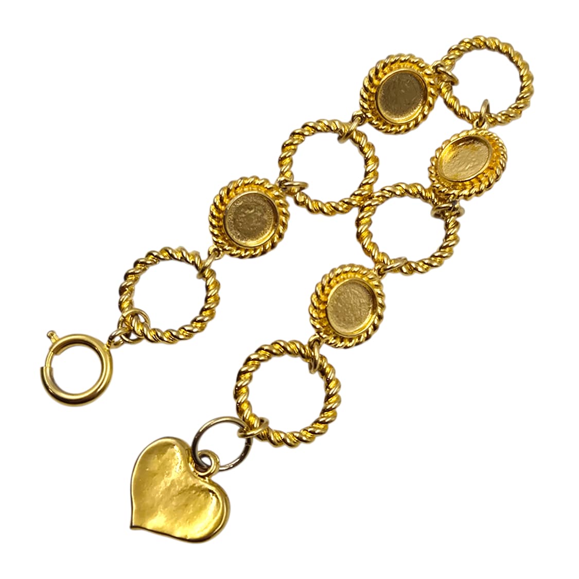 90s 모스키노 비쥬 진주 사슬 하트 팔찌 상품이미지4