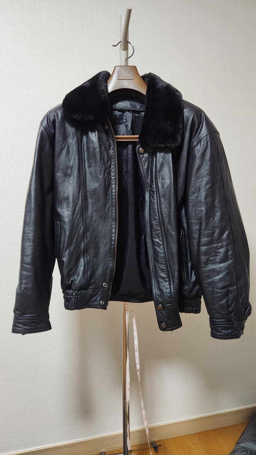 블랙 소가죽 A2 무스탕 형사 가죽자켓 XL 상품이미지1