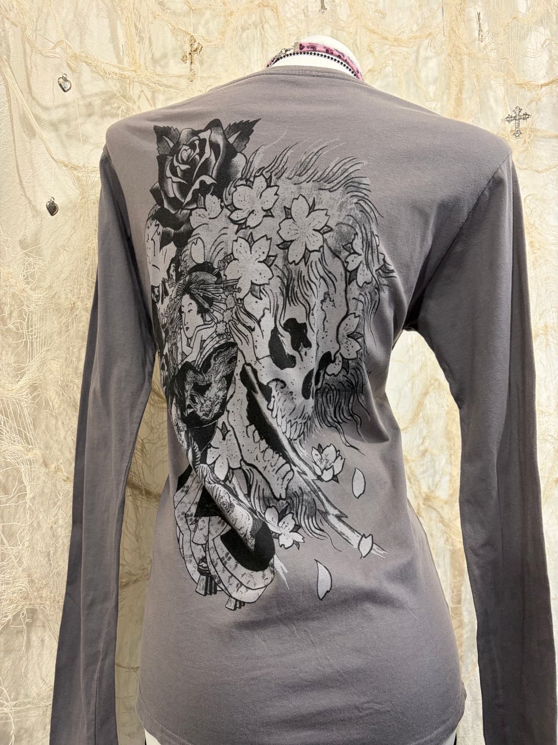 Ed Hardy cubic skull long sleeve 상품이미지6