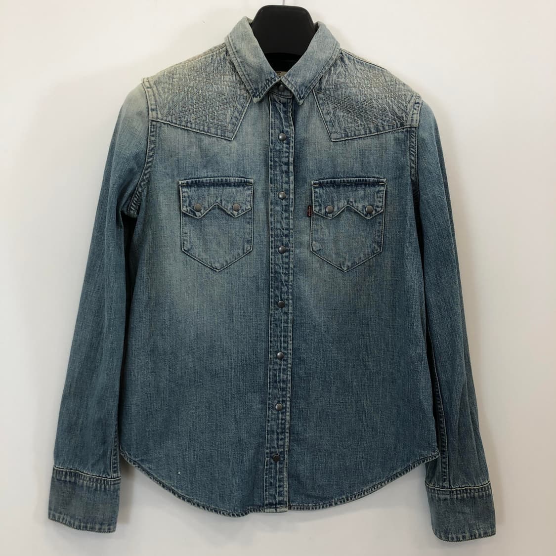 리바이스 웨스턴 데님셔츠 S 스냅단추 상품이미지1