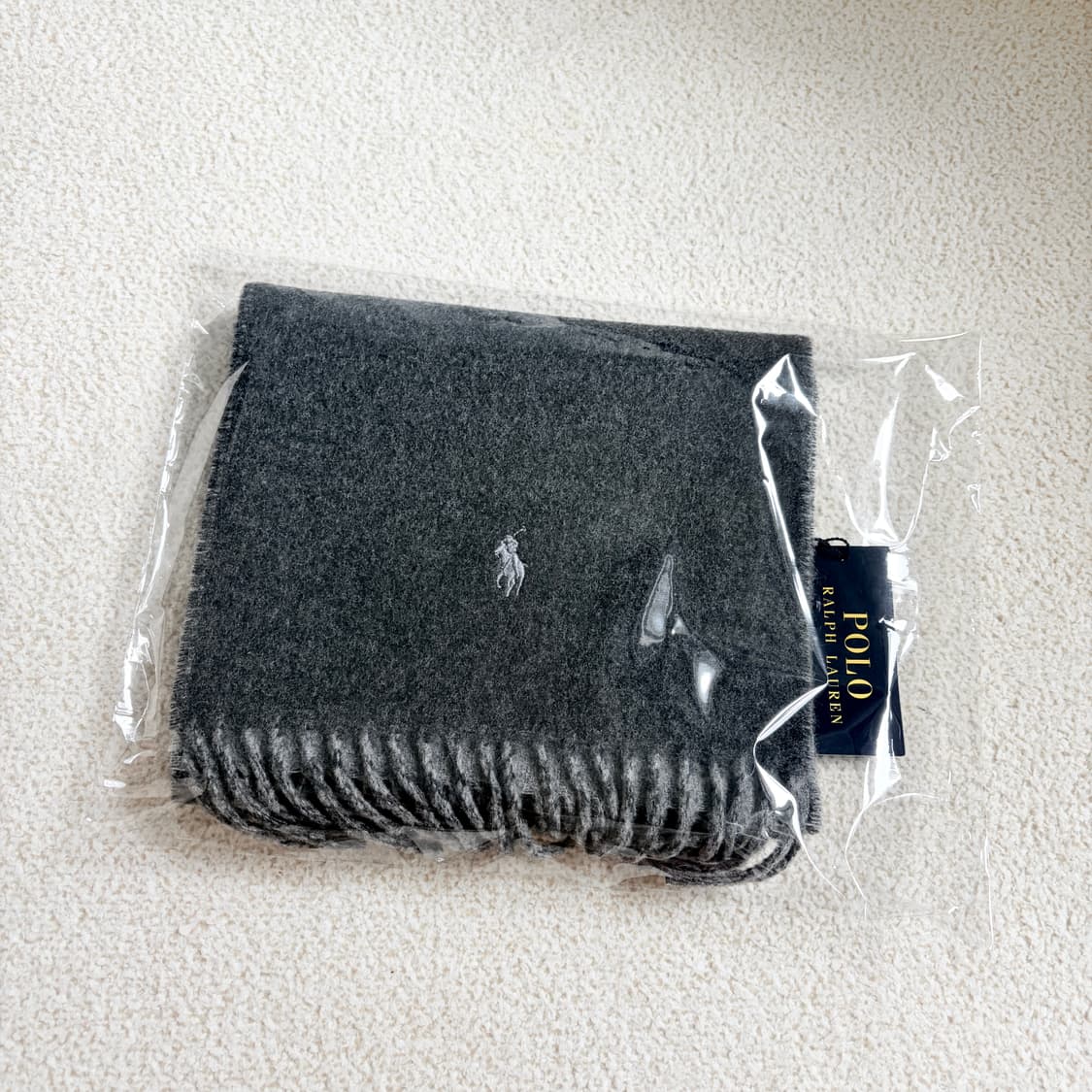 새상품 폴로 랄프로렌 울 머플러 그레이 상품이미지5