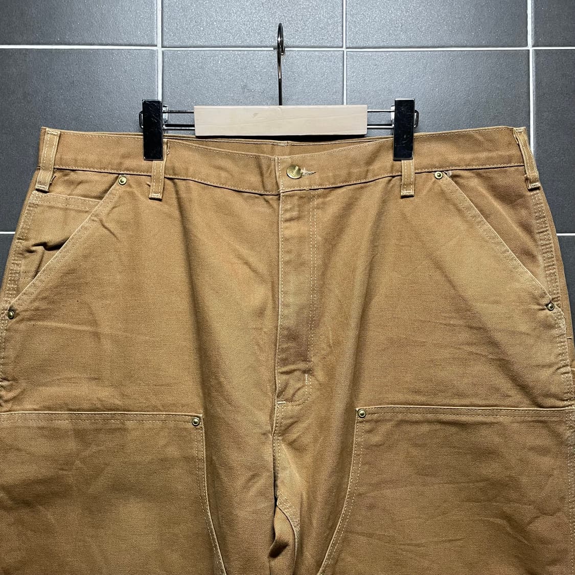 칼하트 B01 캔버스 코튼 더블니 워크팬츠 상품이미지4