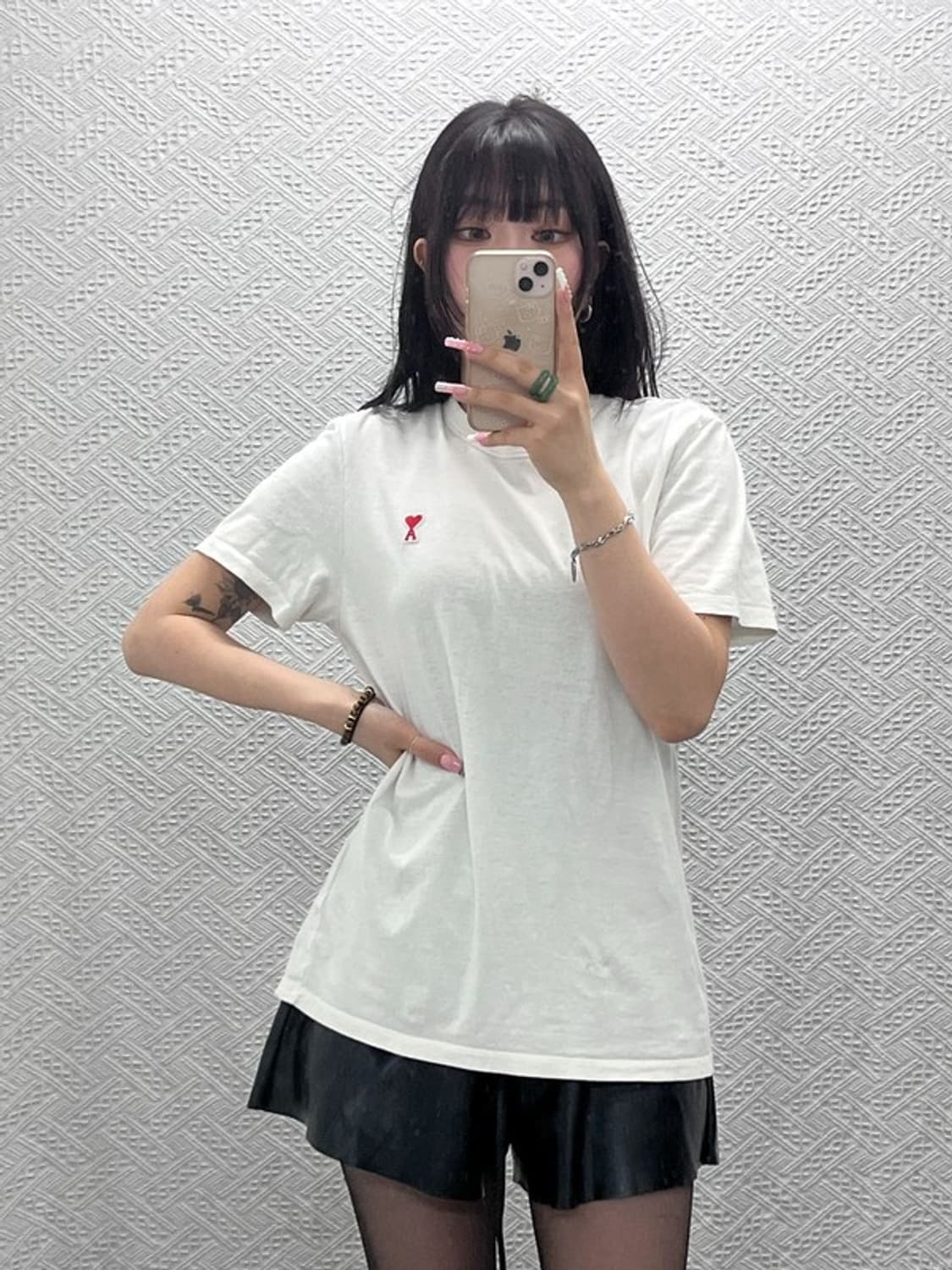 아미 빈티지 캐주얼 키치 스몰 하트로고 반팔티 90 C12490 상품이미지1