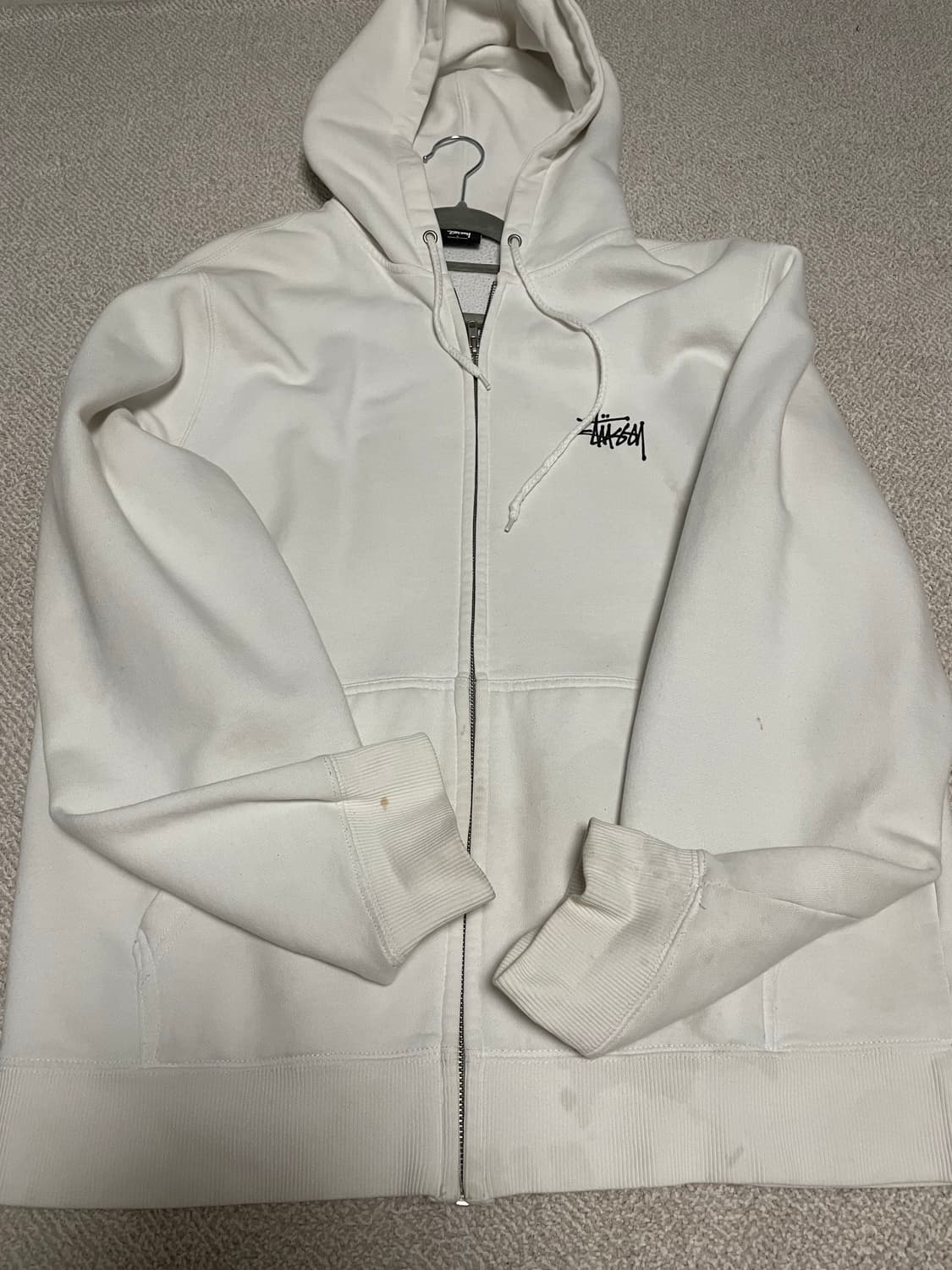 스투시 stussy 후드집업 화이트 L 상품이미지4