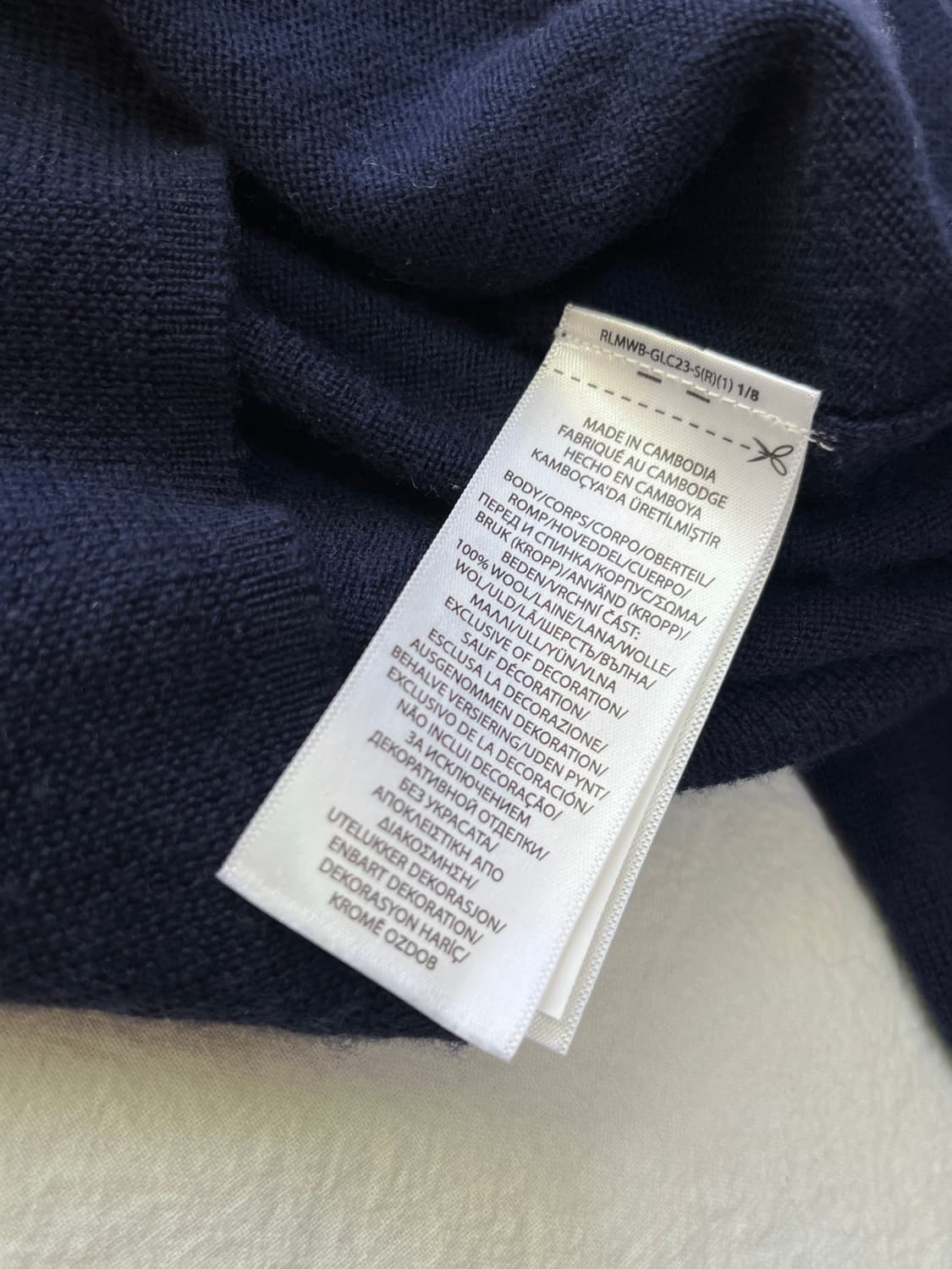 [M] 폴로 랄프로렌 네이비 워셔블 메리노울 라운드넥 니트 상품이미지4