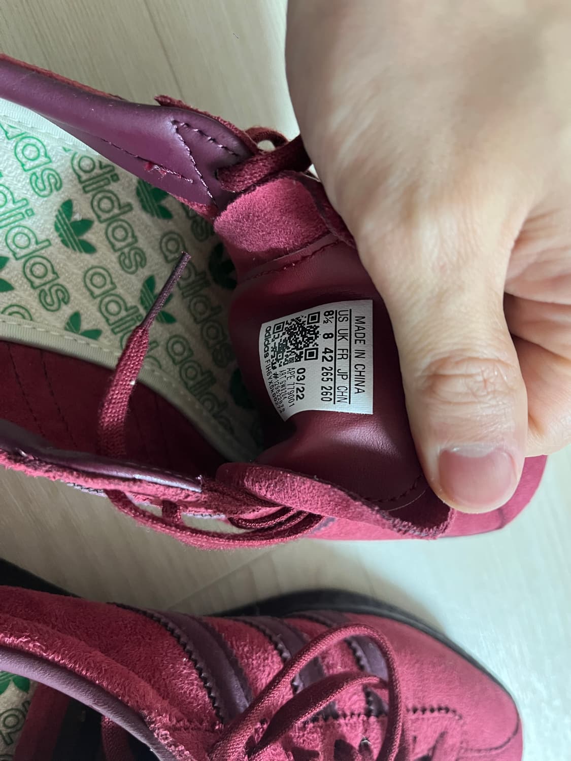 아디다스 토바코 그루엔 컬리지에이트 버건디_265 상품이미지8