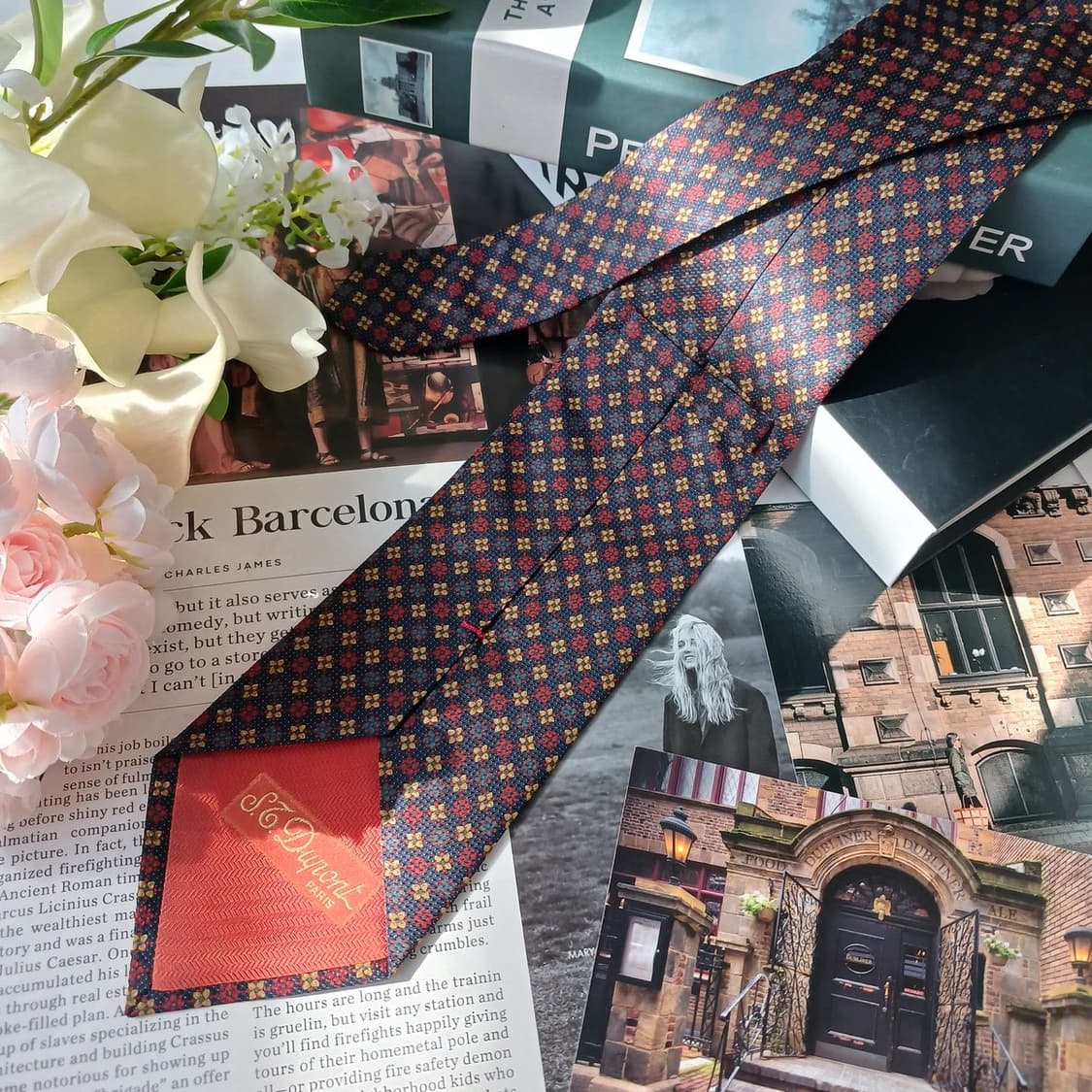 에스.티. 듀퐁 실크  플라워 패턴 넥타이 9.3cm A+등급 E758
 상품이미지6