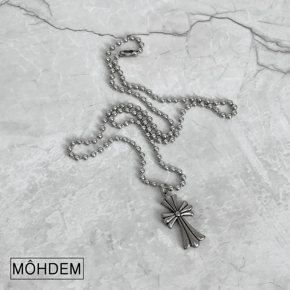 [Unisex] 크로스 크롬 체인 목걸이 상품이미지5