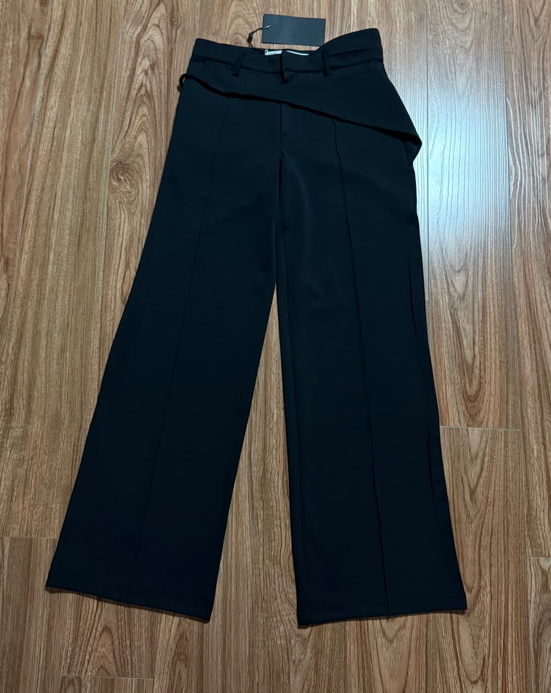 [새상품] 보헤미안서울 보헴서 웨이스트 벨티드 와이드팬츠 슬랙스 블랙 상품이미지6