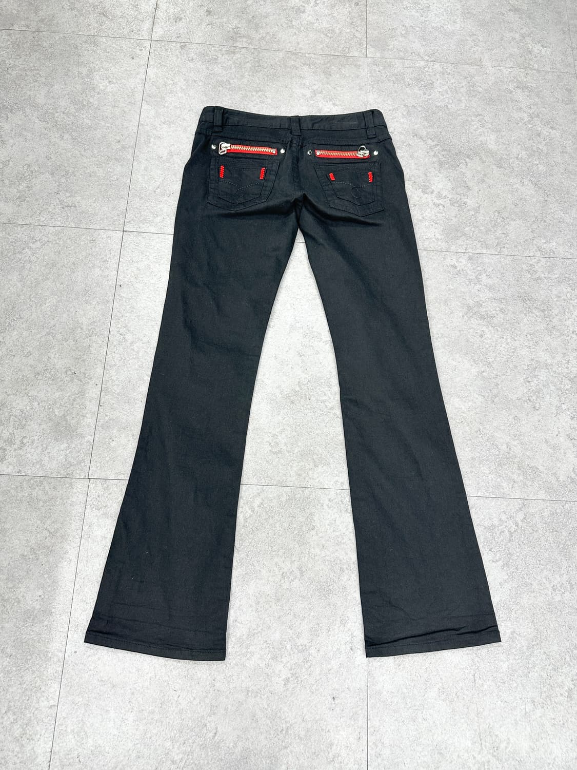 Vintage red point black flare cut pants 상품이미지1