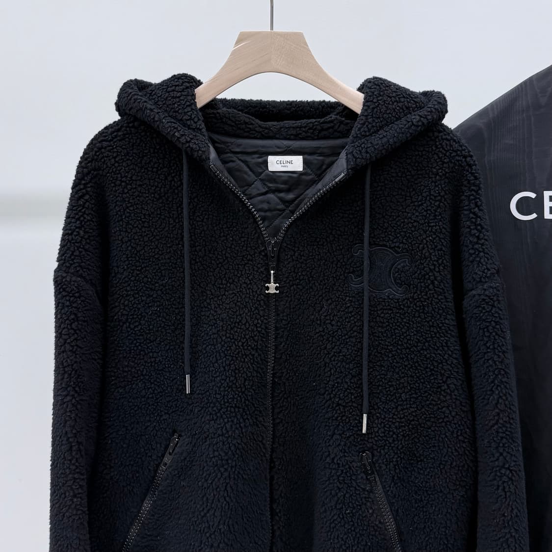 [S+급/XL] 셀린느 트리오페 울 코튼 플리스 후드 후리스 집업 상품이미지2