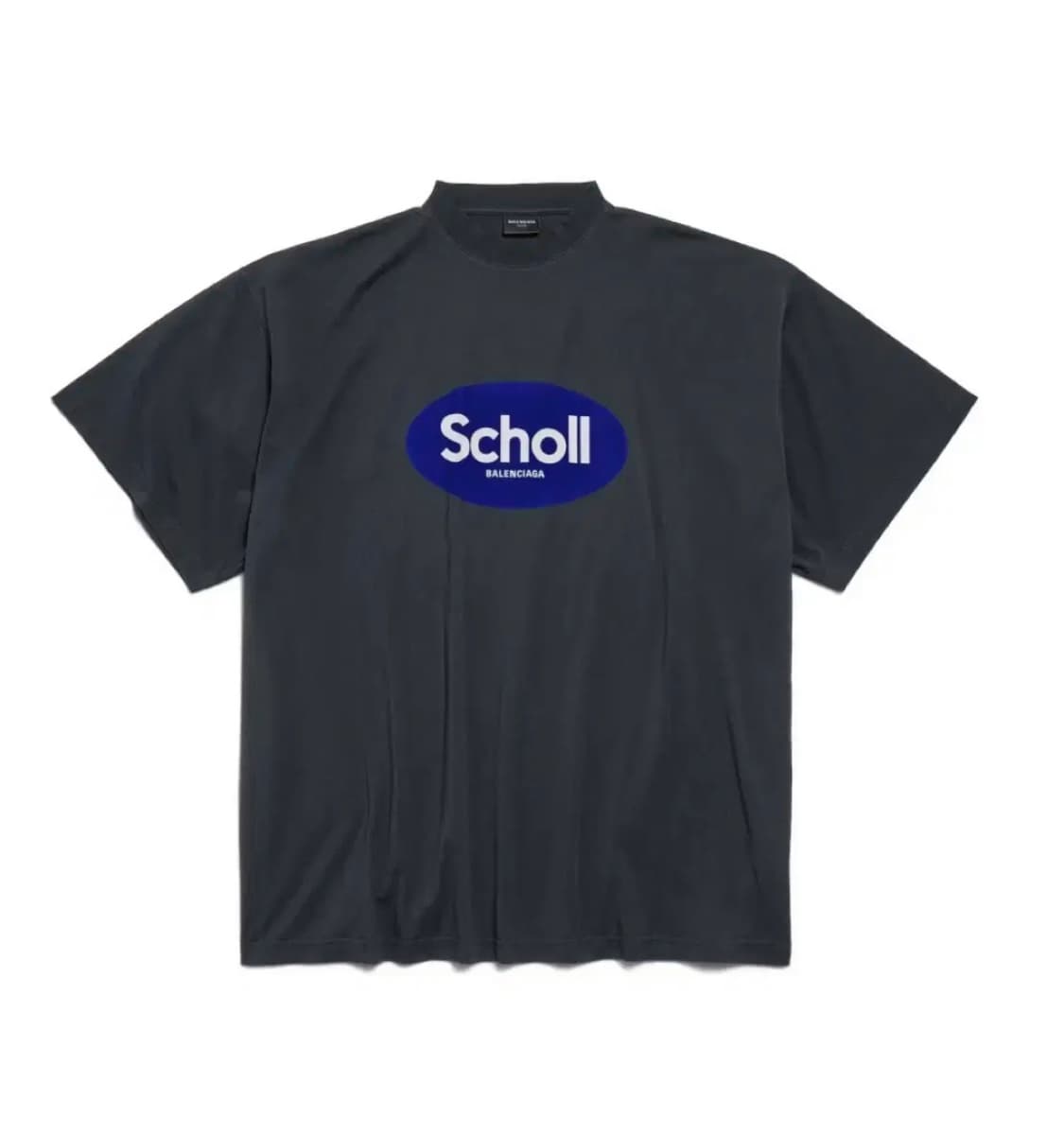 (4) 발렌시아가 숄 오버사이즈 티셔츠 반팔 블랙 상품이미지1