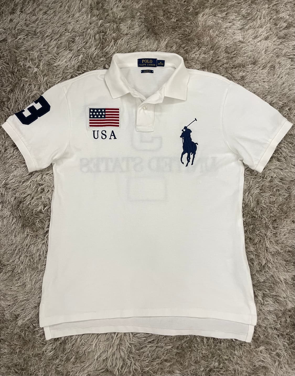 정품 폴로 랄프로렌 성조기 카라티 m(95) 상품이미지3