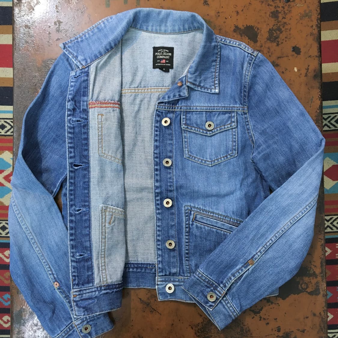폴로랄프로렌 폴로진 4포켓 중청 데님 자켓 여성 44 사이즈 상품이미지4