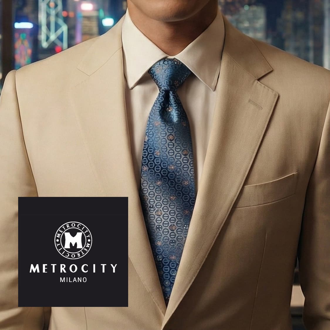 메트로시티 실크 패턴 넥타이 8.1cm A+등급 A19764 상품이미지1