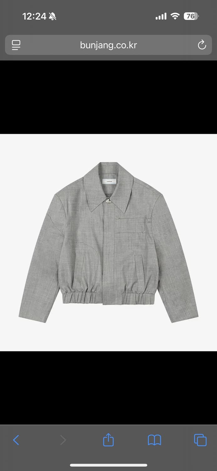 웨이비니스 터널링 울 크롭 블루종 라이트 그레이 상품이미지1