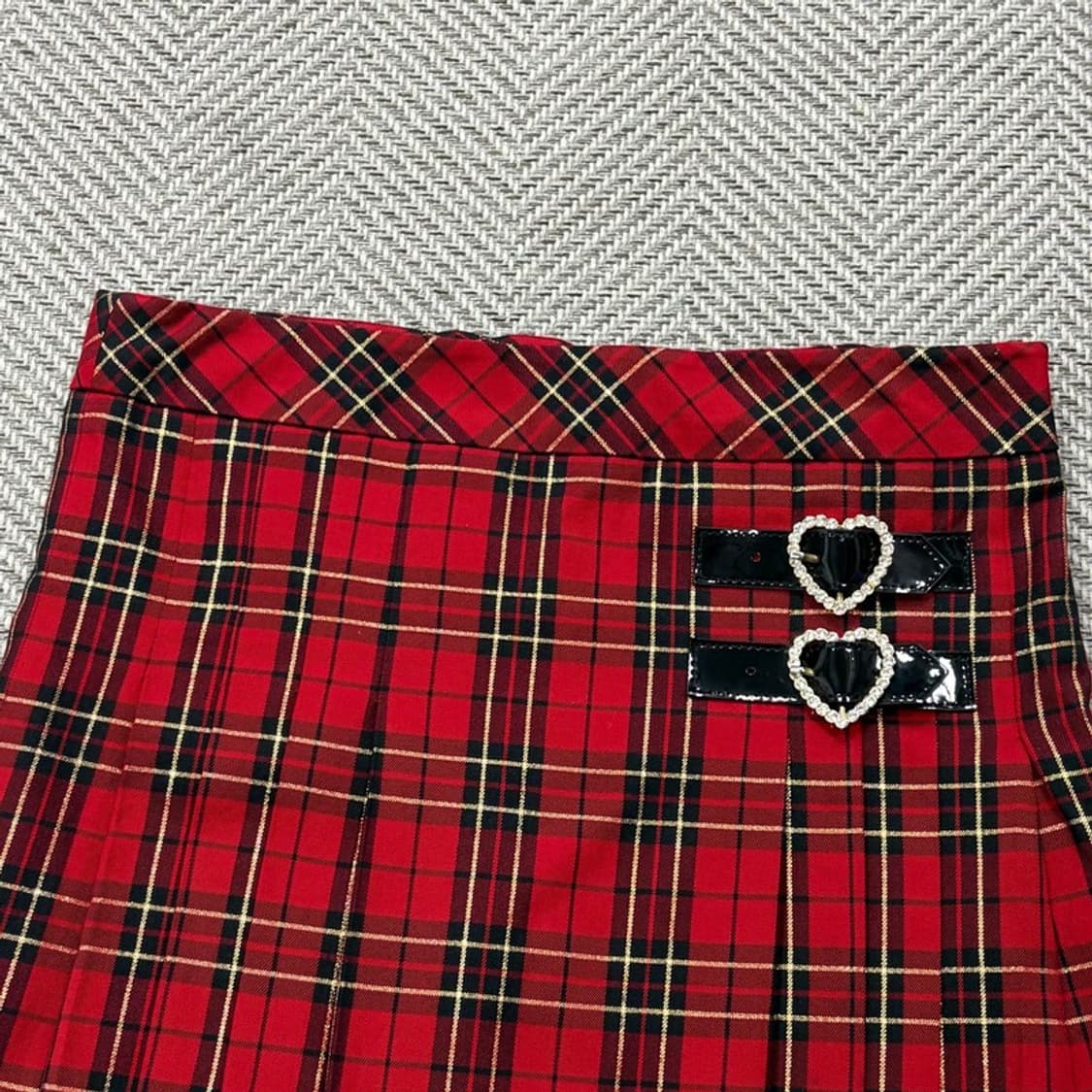 갸루 펑크 체크 미니 스커트 v2615 상품이미지3