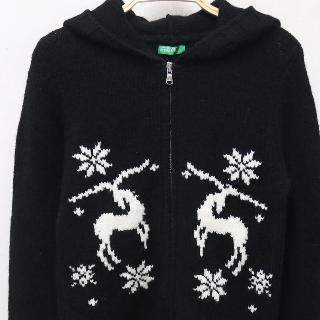 베네통 노르딕 울 혼방 니트 후드 집업 60590 상품이미지5