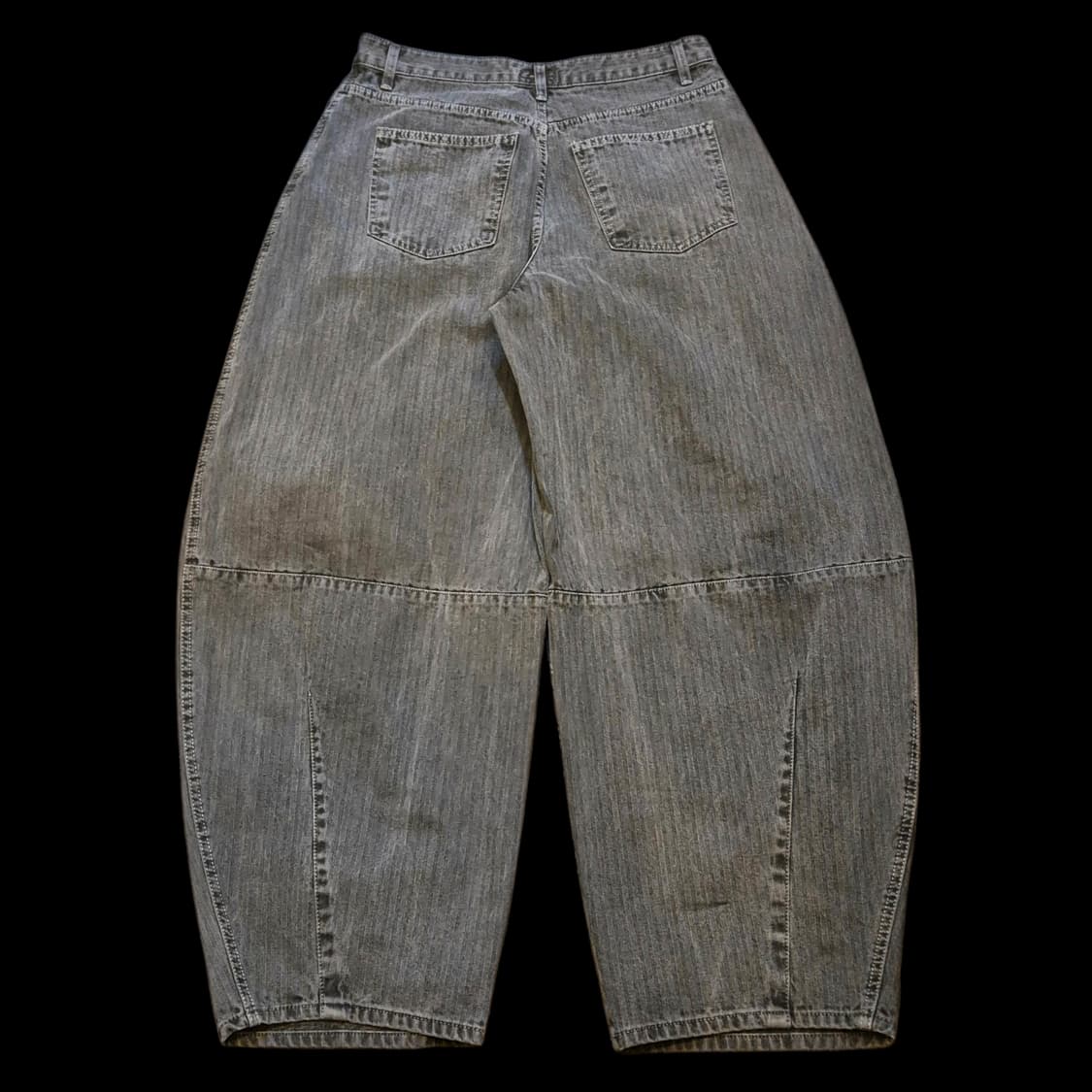 30인치 피그먼트워싱 헤링본패턴 벌룬핏 데님팬츠 상품이미지2