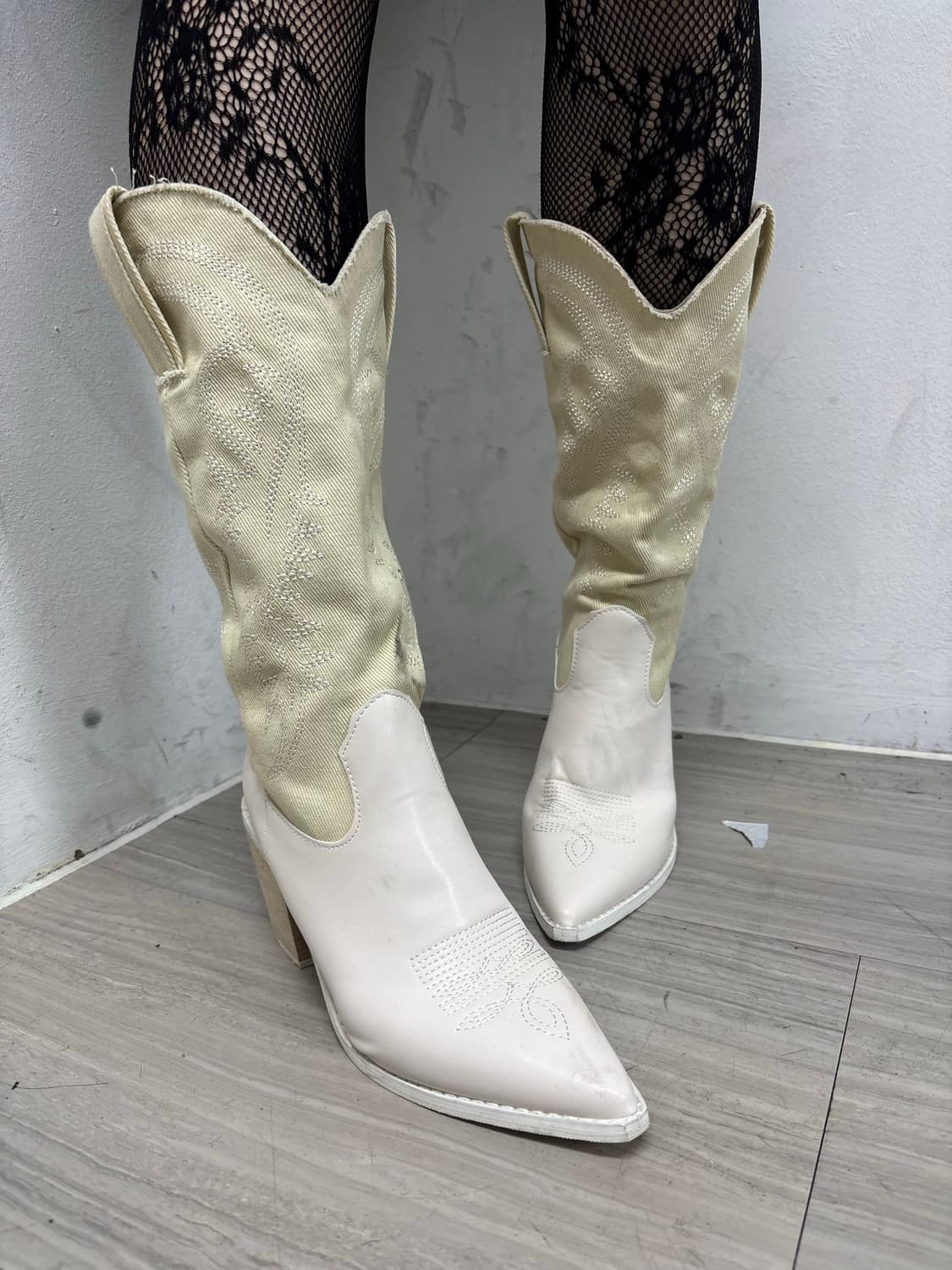 White&Ivory Western Long Boots 상품이미지1