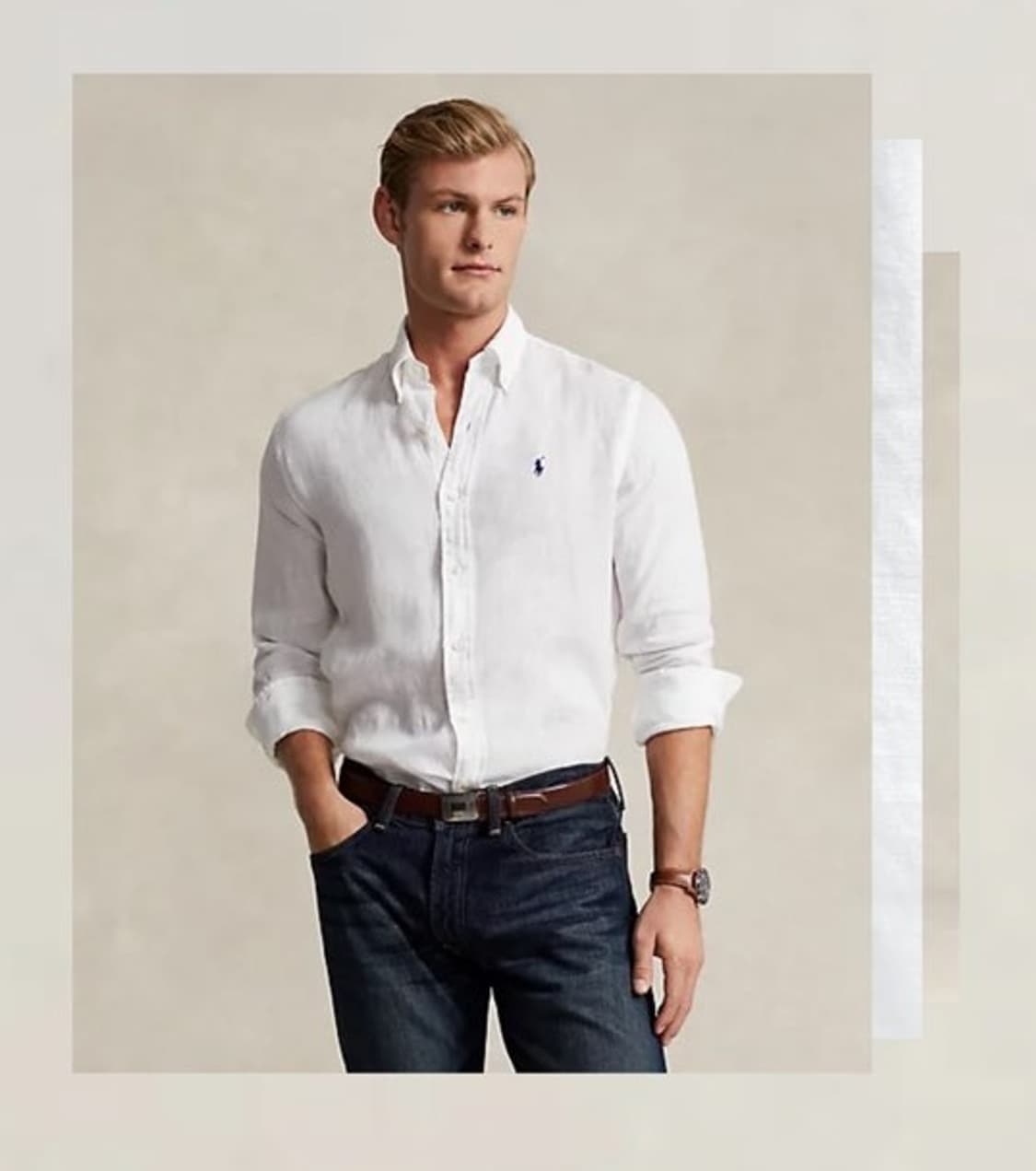 [[M, QR인증] 폴로(POLO)랄프로렌 클래식핏 린넨 셔츠@329 상품이미지1