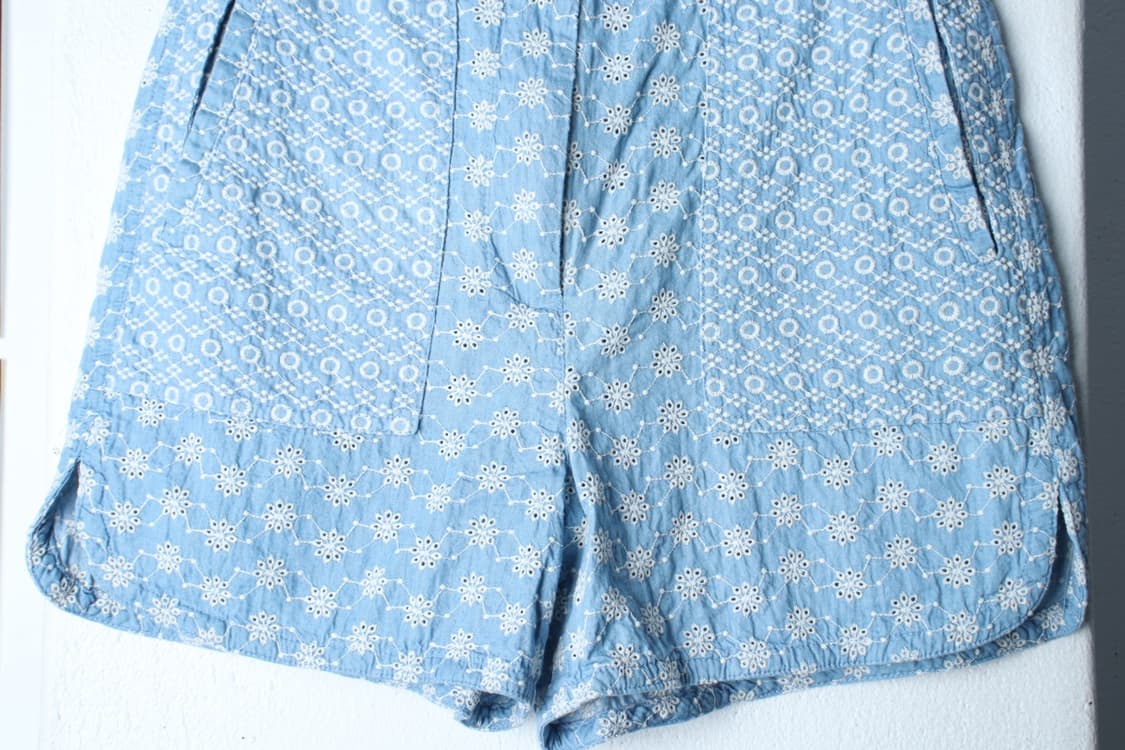 W(M) 자라 반바지 팬츠 자수 연블루 숏 유니크-P1P10328 상품이미지4