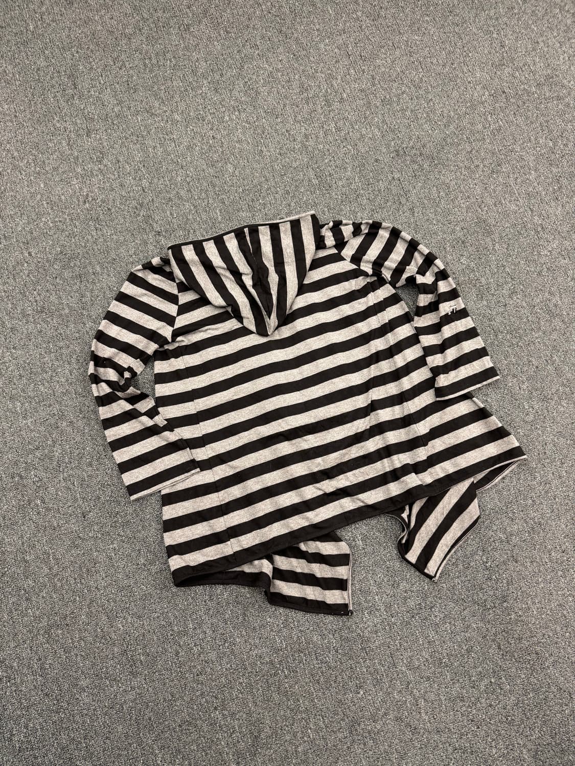 L)Japanese vintage 여성 스트라이프 후드 가디건 상품이미지2