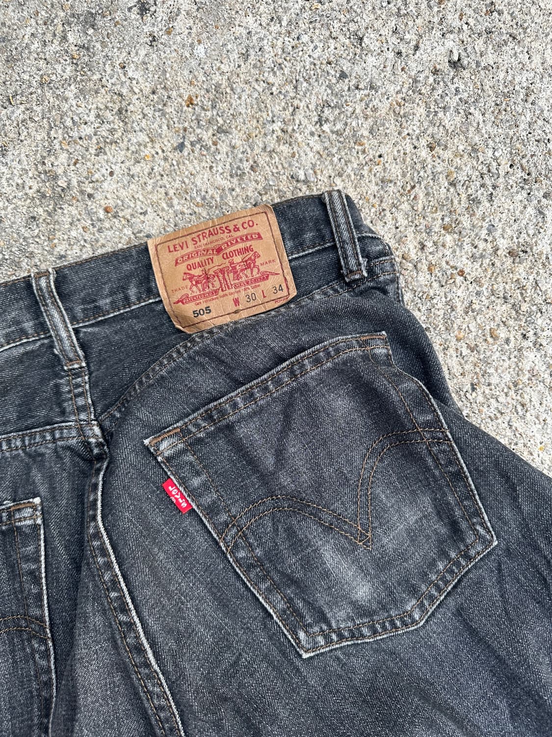 00s Levi’s 505 Black Denim Pants w29 상품이미지3