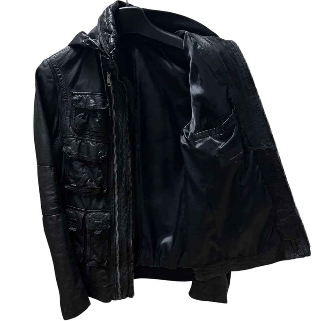 솔리드 옴므 멀티포켓 레더 자켓 블루종 상품이미지7