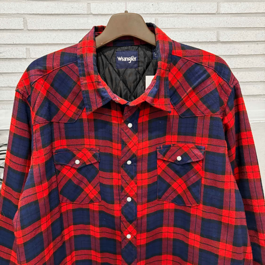 Wrangler 랭글러 버팔로 타탄체크 셔츠자켓 퀼팅안감 디테일 레드 상품이미지4