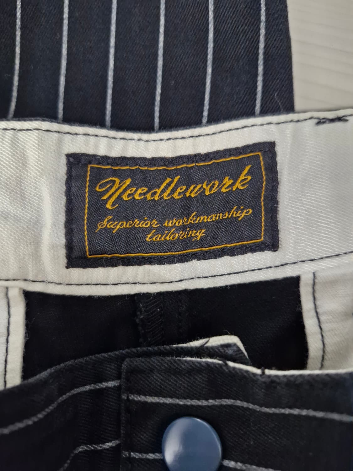 니들워크(NEEDLE WORK)스트라이프 치노 팬츠 블랙 상품이미지7