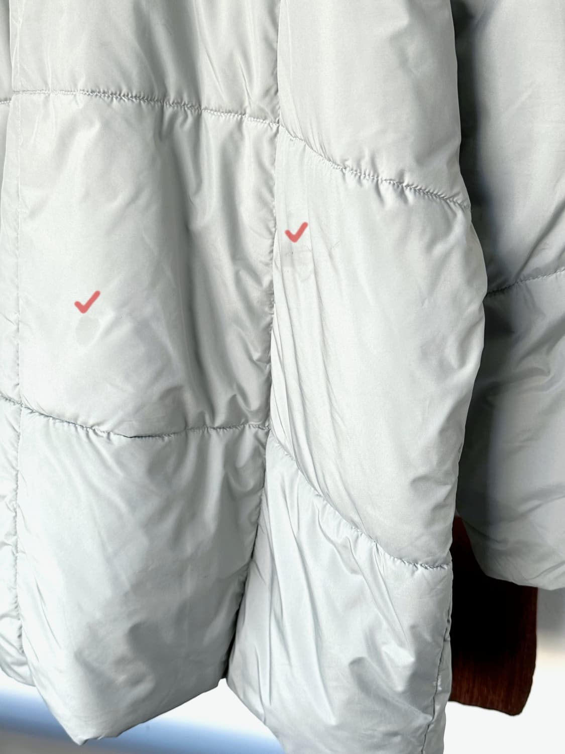 Padded design crew neck over parka 상품이미지9