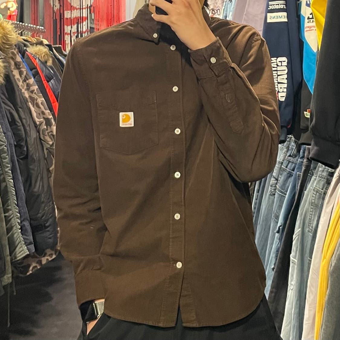 [IM] carhartt 킬하트 브라운 코듀로이 셔츠 상품이미지1