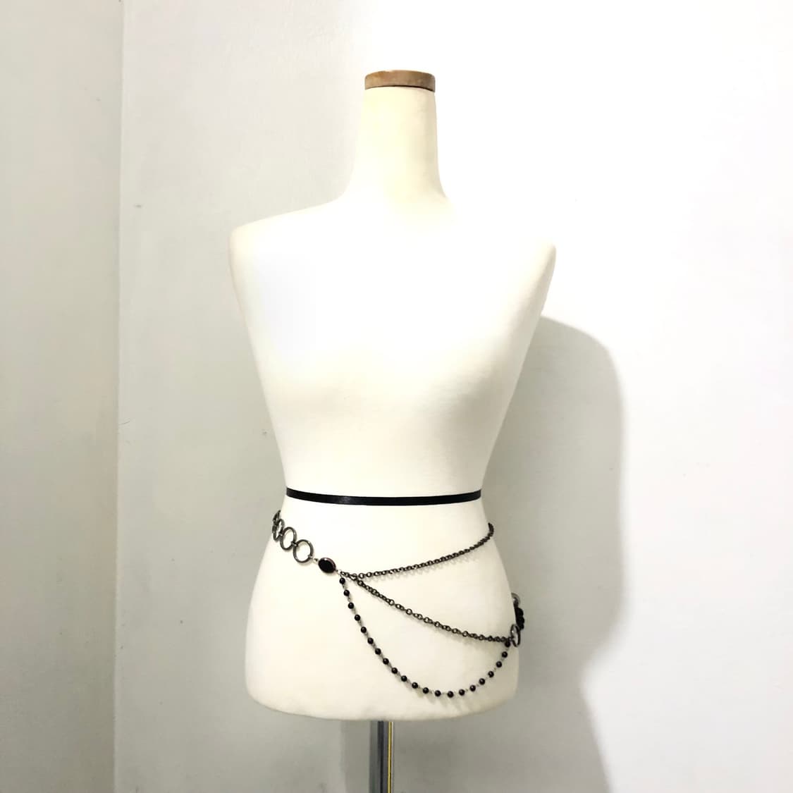 빈티지 블랙 써클 레이어드 체인벨트 롱목걸이 갸루 펑크 긱시크 오리엔탈 상품이미지2