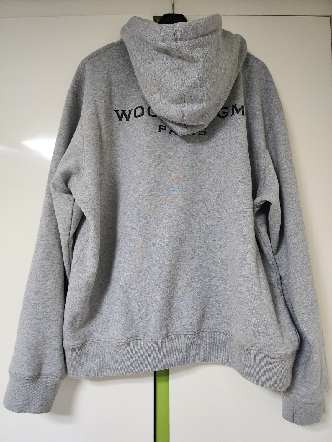 우영미 백로고 후드티 그레이 48사이즈 100사이즈 상품이미지2