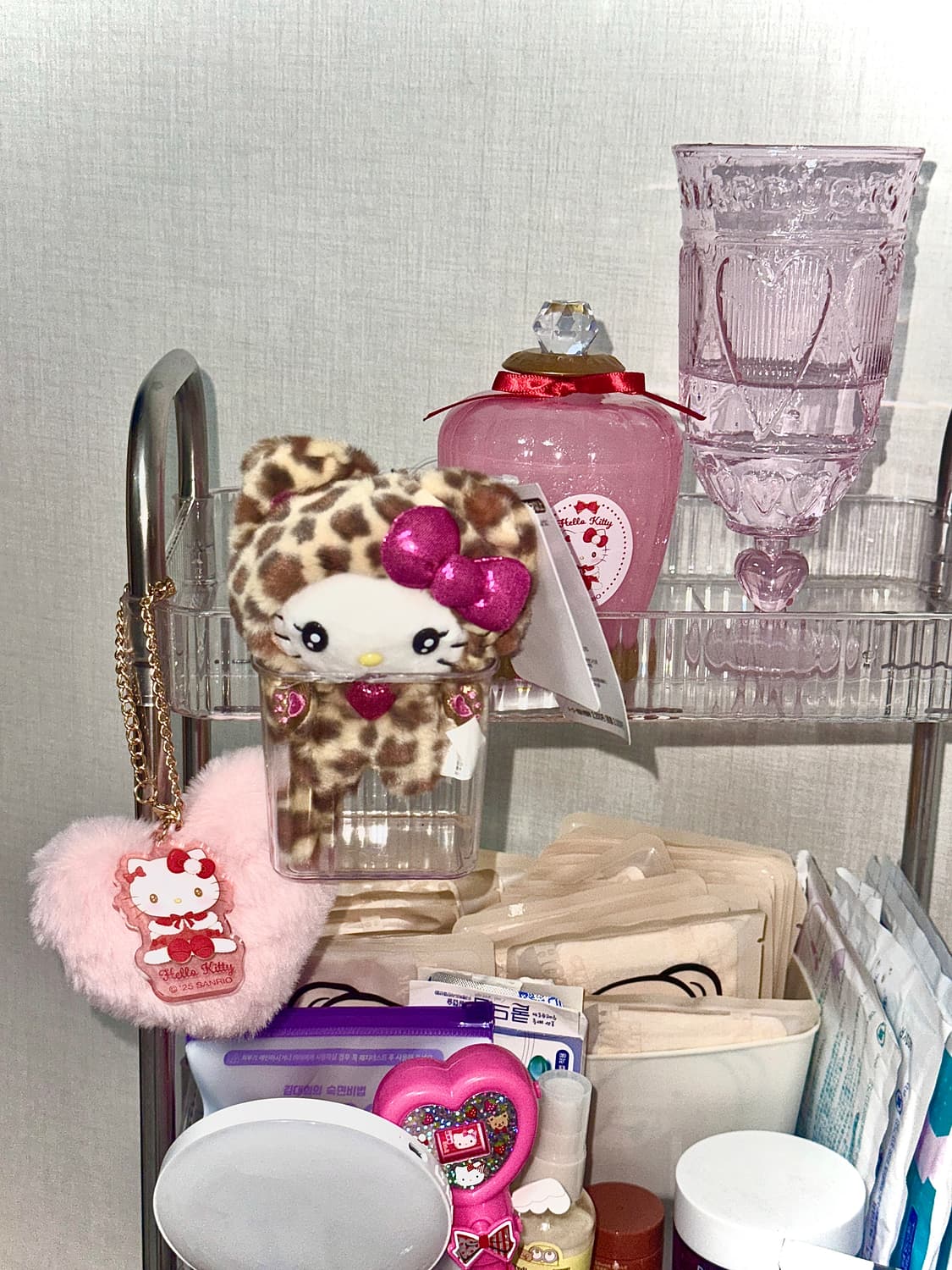 갸루네코 호피 헬로키티 키링 브라운 상품이미지1