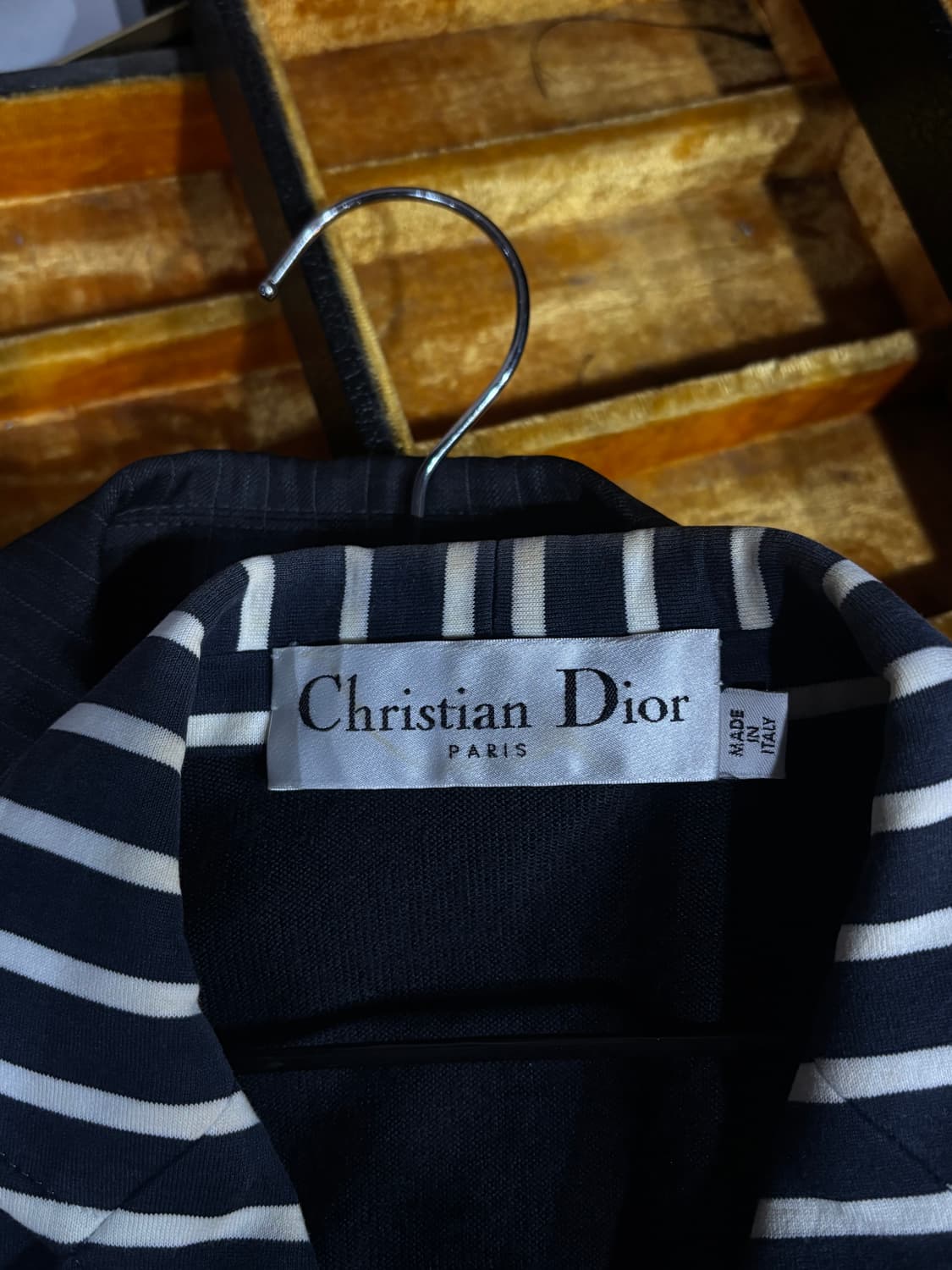90s Christian Dior 크리스찬 디올 코튼 스트라이프 자켓 상품이미지3