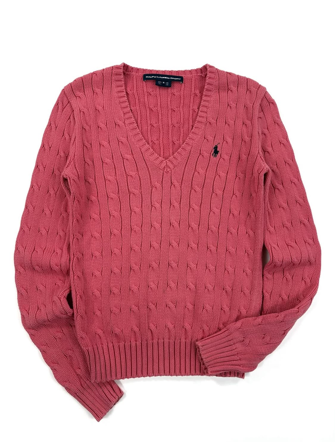 폴로 랄프로렌 여성 꽈배기 브이넥 니트  상품이미지1