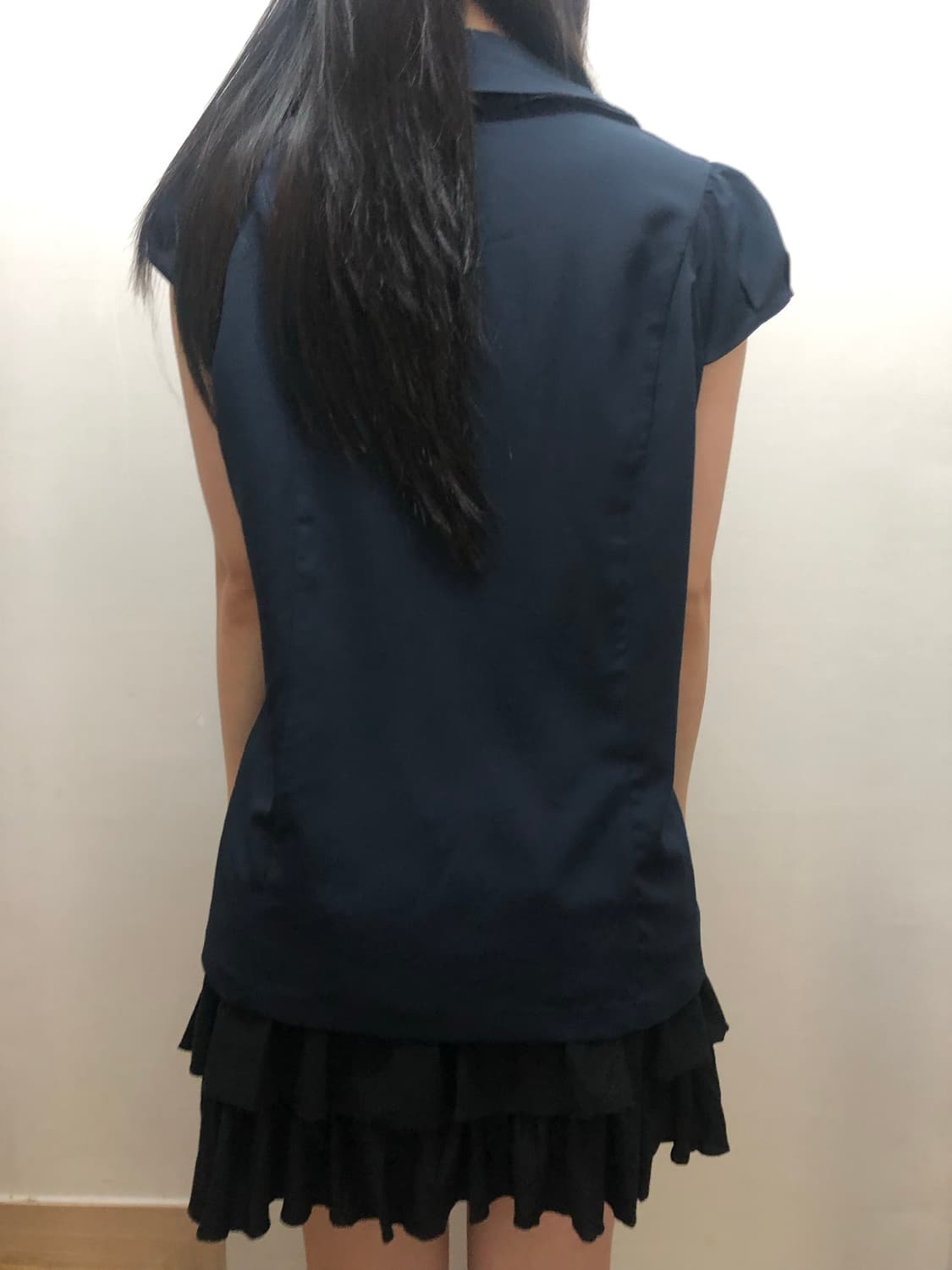 빈티지 네이비 프릴 블라우스 상품이미지7