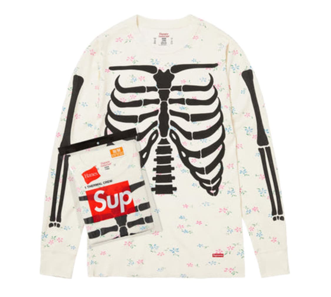 슈프림 헤인즈 본즈 플로럴 m 상품이미지1