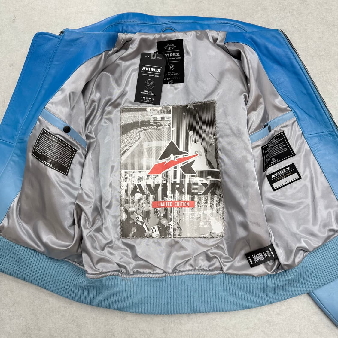 아비렉스 레더자켓 블루 상품이미지6
