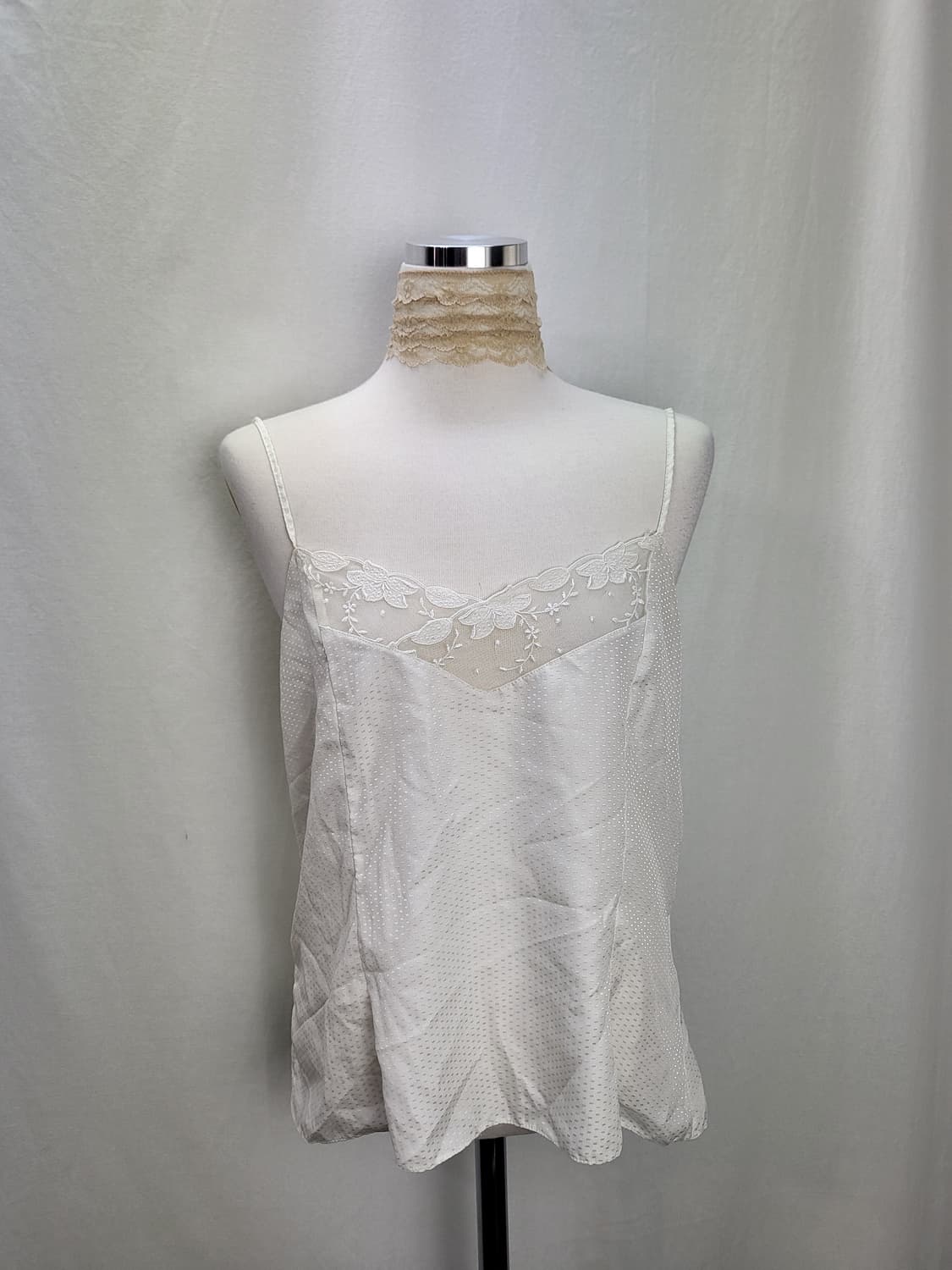 빈티지 아이보리 플라워 슬리브리스 나시 탑 이너 페어리 상품이미지1