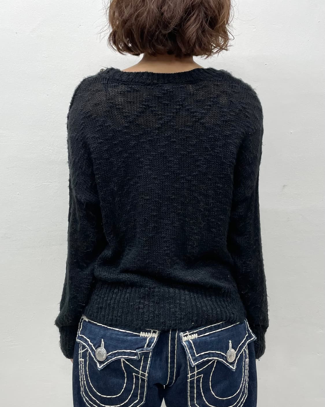 Studded bling heart black knitwear  상품이미지3
