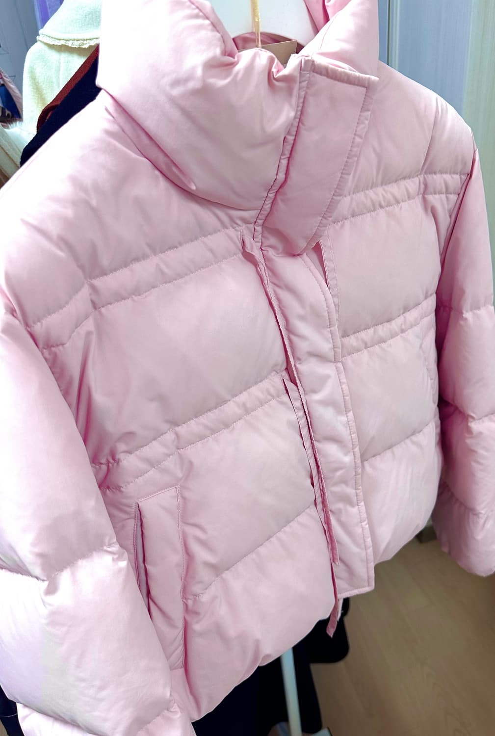 마가린 핑거스 리본 패딩 핑크 상품이미지2