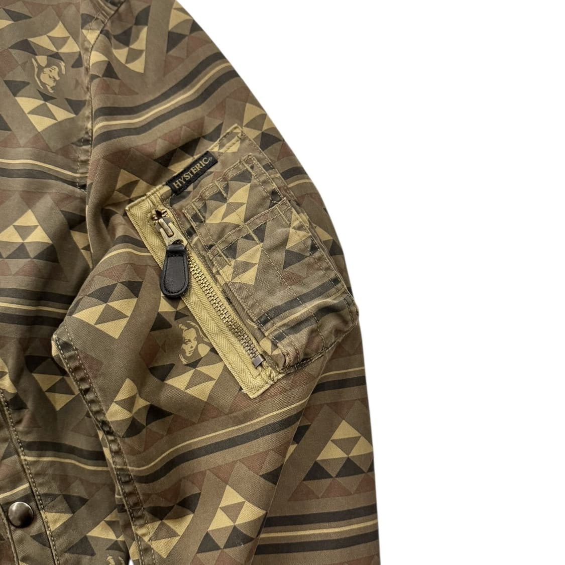 히스테릭글래머 네이티브 패턴 코튼 MA-1 카키 상품이미지7