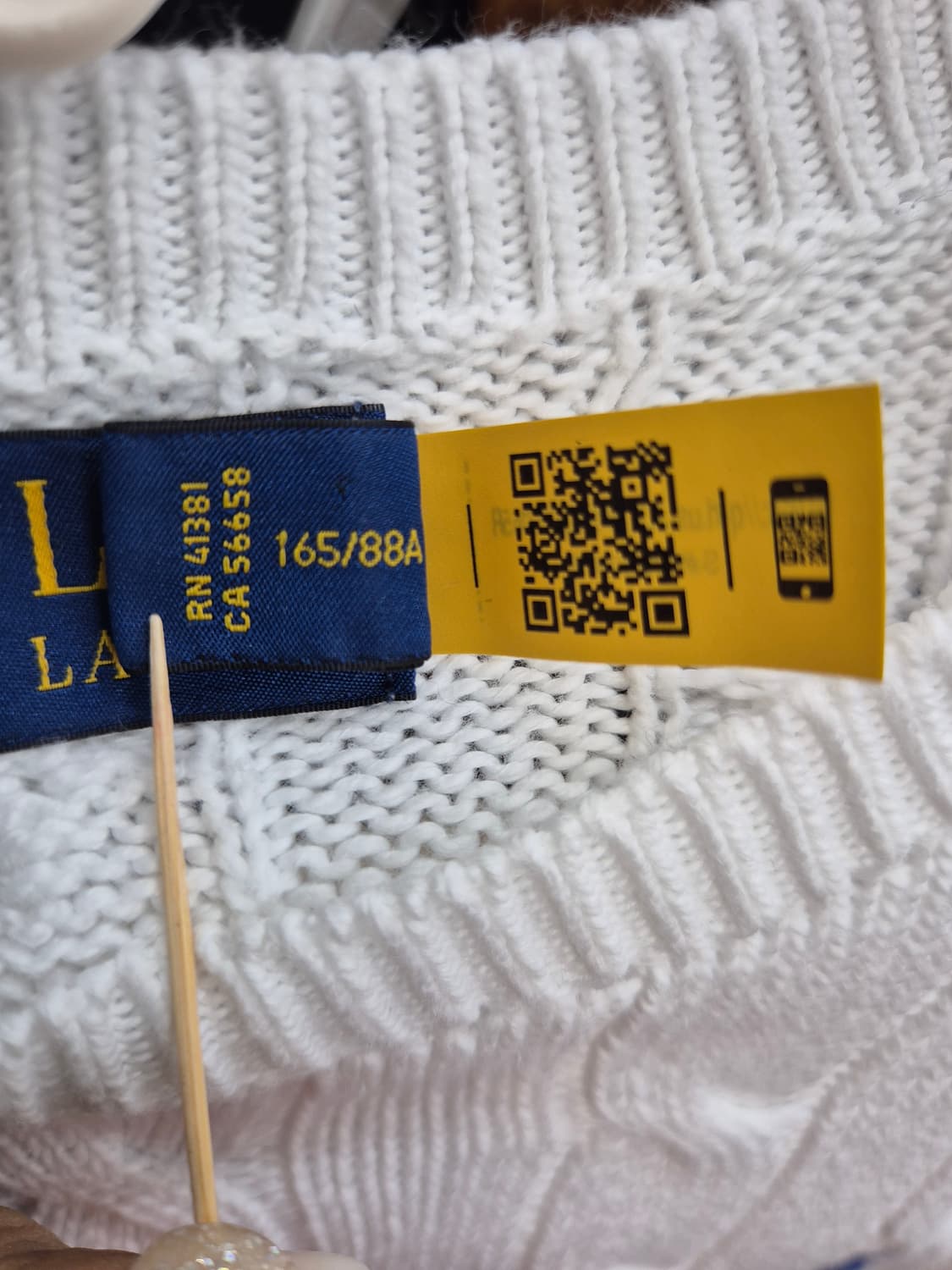 폴로 케이블 반팔 니트 화이트 / 95 (정품) 상품이미지5