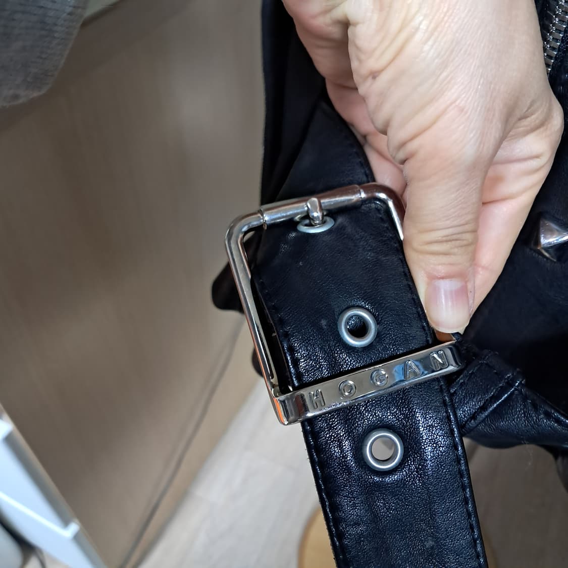 Hogan 호간 램스킨 양가죽 라이더 자켓 40사이즈(약44~날씬55) 상품이미지5